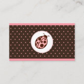 Pink Ladybug Business Cards Visitenkarte (Vorderseite)