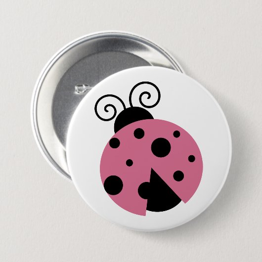 Pink Ladybug Button (Vorne & Hinten)