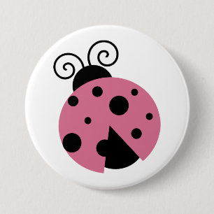 Pink Ladybug Button