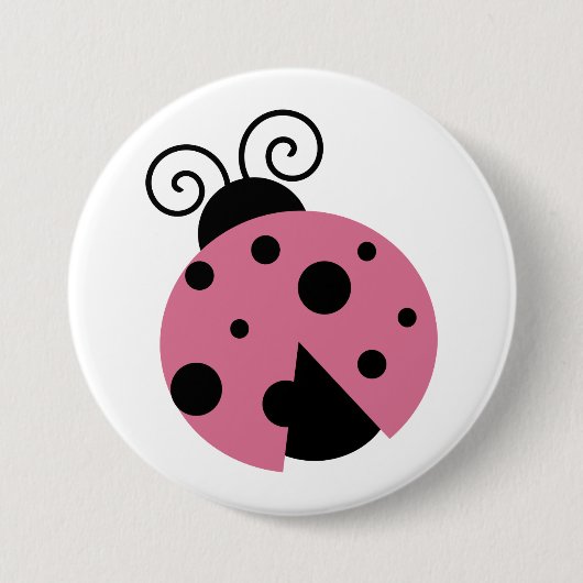 Pink Ladybug Button (Vorderseite)