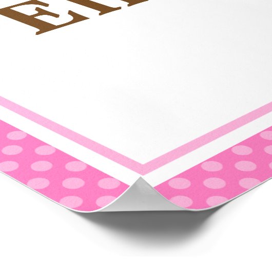 Pink Ladybug Dos Personalisierter Name Wall Art Poster (Ecke)