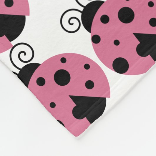 Pink Ladybug Fleecedecke (Ecke)