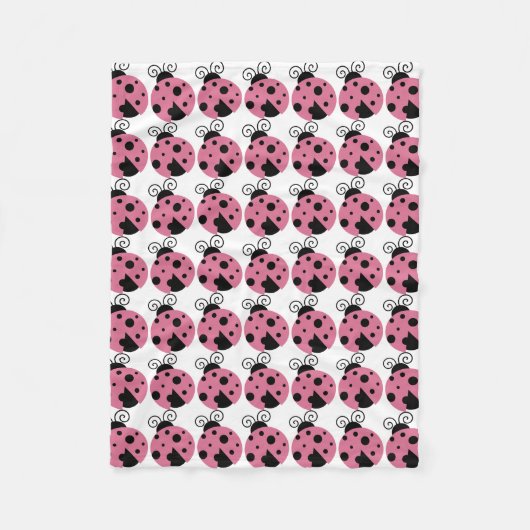 Pink Ladybug Fleecedecke (Vorderseite)