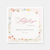Pink Ladybug Garden Floral Baby Shower Serviette (Vorderseite)