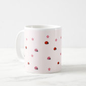 Pink Ladybug Garden Pattern Mug Kaffeetasse (Vorderseite Links)