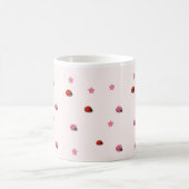 Pink Ladybug Garden Pattern Mug Kaffeetasse (Mittel)