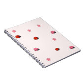 Pink Ladybug Garden Pattern Notebook Notizblock (Rechte Seite)