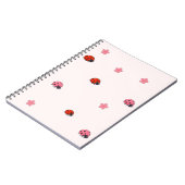 Pink Ladybug Garden Pattern Notebook Notizblock (Linke Seite)