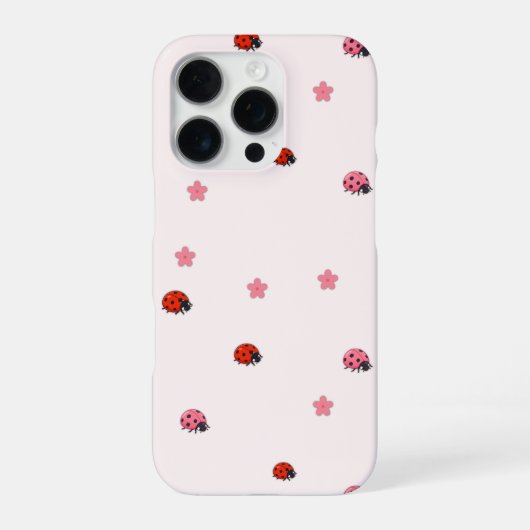 Pink Ladybug Garden Pattern Phone Case iPhone Hülle (Rückseite)