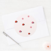 Pink Ladybug Garden Pattern Sticker (Umschlag)