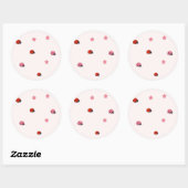 Pink Ladybug Garden Pattern Sticker (Blatt)