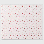 Pink Ladybug Garden Pattern Wrapping Paper Geschenkpapier (Flach)
