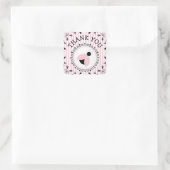 Pink Ladybug Girl Babydusche Danke Aufkleber (Tasche)