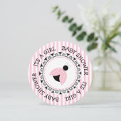 Pink Ladybug Girl's Baby Shower Einladungen (Stehend Vorderseite)