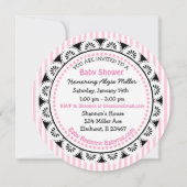 Pink Ladybug Girl's Baby Shower Einladungen (Rückseite)