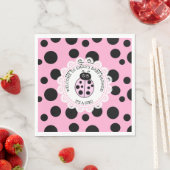 Pink Ladybug Girl's Baby Shower Serviette (Beispiel)