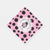 Pink Ladybug Girl's Baby Shower Serviette (Ecke)
