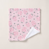 Pink Ladybug Handtuchhandtuch Set mit Namen (Waschlappen)