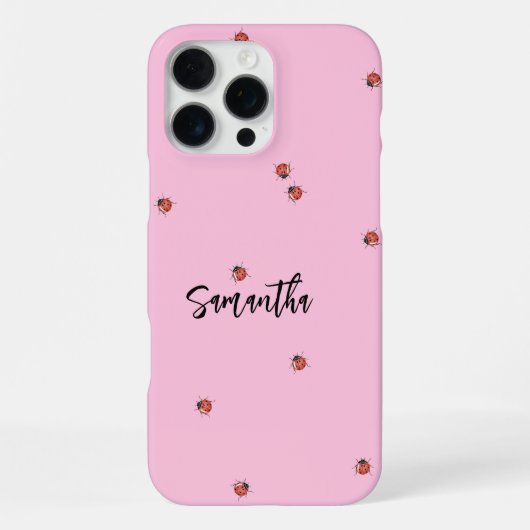 Pink Ladybug iPhone Hülle (Rückseite)