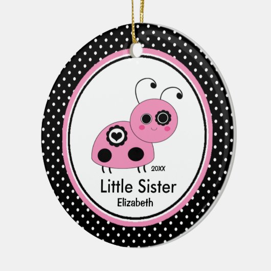 Pink Ladybug Kleine Schwester Weihnachtsschmuck (Links)