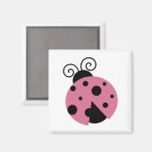 Pink Ladybug Magnet (Vorderseite/Rückseite)