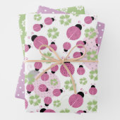 Pink Ladybug Matching Patterns Geschenkpapier Set (Beispiel)