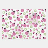 Pink Ladybug Matching Patterns Geschenkpapier Set (Vorderseite)