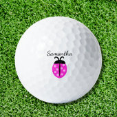 Pink Ladybug Name Golfball