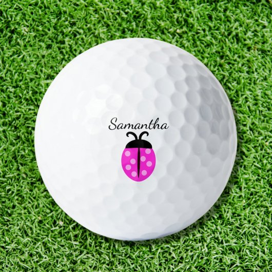 Pink Ladybug Name Golfball