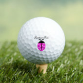 Pink Ladybug Name Golfball (Insitu T-Shirt)