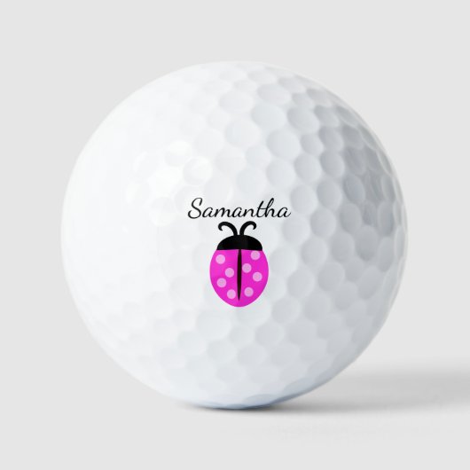 Pink Ladybug Name Golfball (Vorderseite)