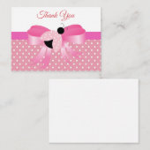 Pink Ladybug on Pink Ribbon Vielen Dank Mitteilungskarte (Vorne/Hinten)