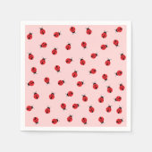 Pink Ladybug Paper Napkins Serviette (Vorderseite)