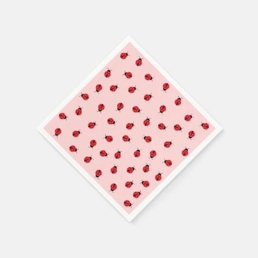 Pink Ladybug Paper Napkins Serviette (Ecke)
