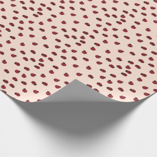 Pink Ladybug Pattern Geschenk Geschenkpapier (Ecke)