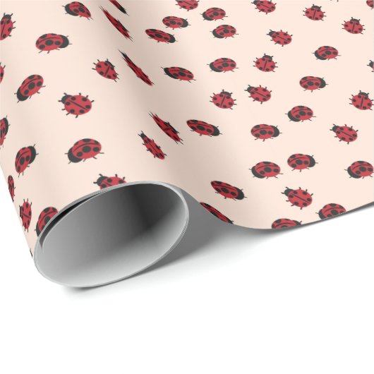 Pink Ladybug Pattern Geschenk Geschenkpapier (Rolleneckpunkt)