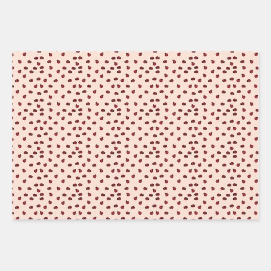 Pink Ladybug Pattern Geschenk Geschenkpapier Set (Vorderseite 2)