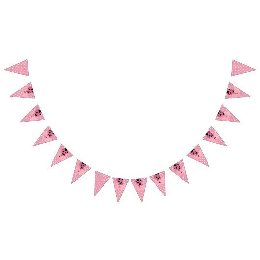 Pink Ladybug Polka Dot Birthday Banner (Alle)