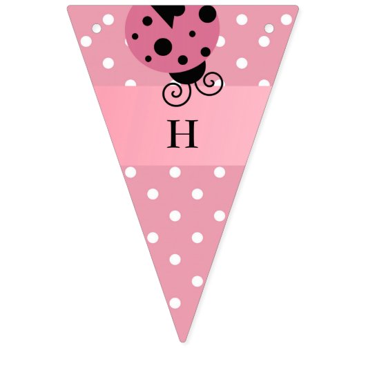 Pink Ladybug Polka Dot Birthday Banner (Zweite Fahne)
