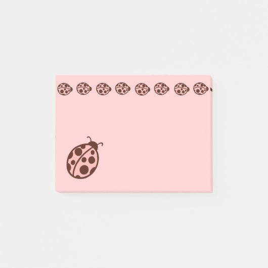Pink Ladybug Post It Notes Gift Post-it Klebezettel (Vorderseite)