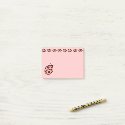 Pink Ladybug Post It Notes Gift Post-it Klebezettel (Auf Schreibtisch)