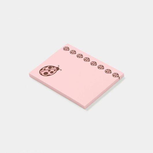 Pink Ladybug Post It Notes Gift Post-it Klebezettel (angewinkelt)