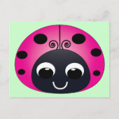Pink Ladybug Postcard Postkarte (Vorderseite)