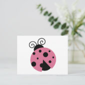 Pink Ladybug Postkarte (Stehend Vorderseite)