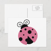 Pink Ladybug Postkarte (Vorne/Hinten)