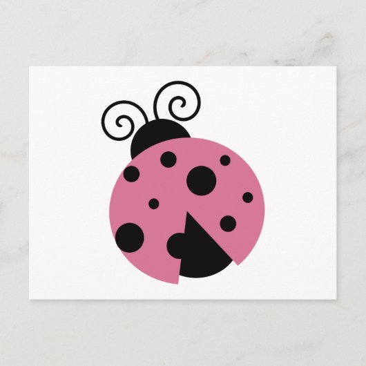 Pink Ladybug Postkarte (Vorderseite)