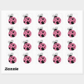 Pink Ladybug Quadratischer Aufkleber (Blatt)