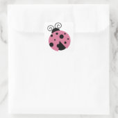 Pink Ladybug Quadratischer Aufkleber (Tasche)