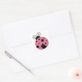 Pink Ladybug Quadratischer Aufkleber (Umschlag)