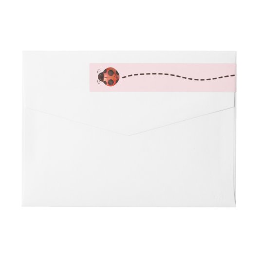 Pink Ladybug Rücksendeadressen-Aufkleber (Rückseite)